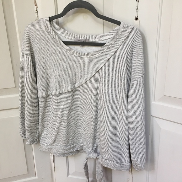Grey & Gray Striped Cropped Sweatshirt - Picture 8 of 14